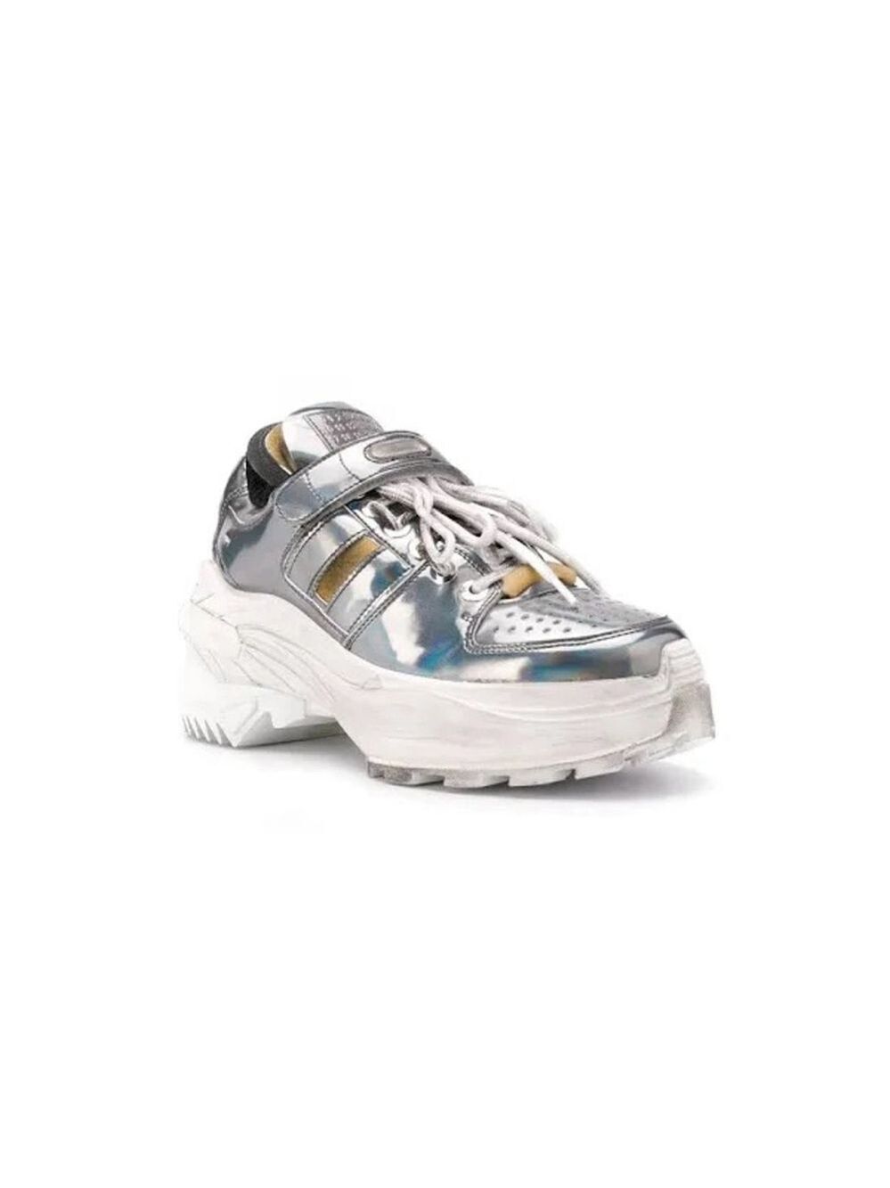 Women Maison Margiela Sneakers Silver White Size 39.5 MSRP $1085